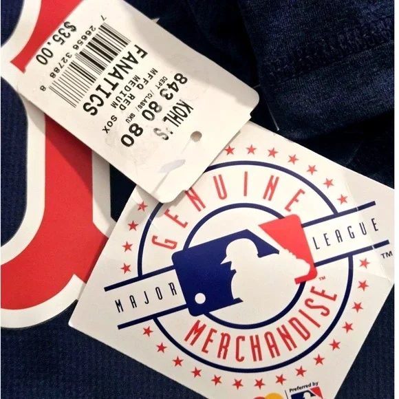 Majestic Boston Red Sox Mens Medium CoolBase Navy Blue Raglan T-Shirt NWT - Picture 7 of 10